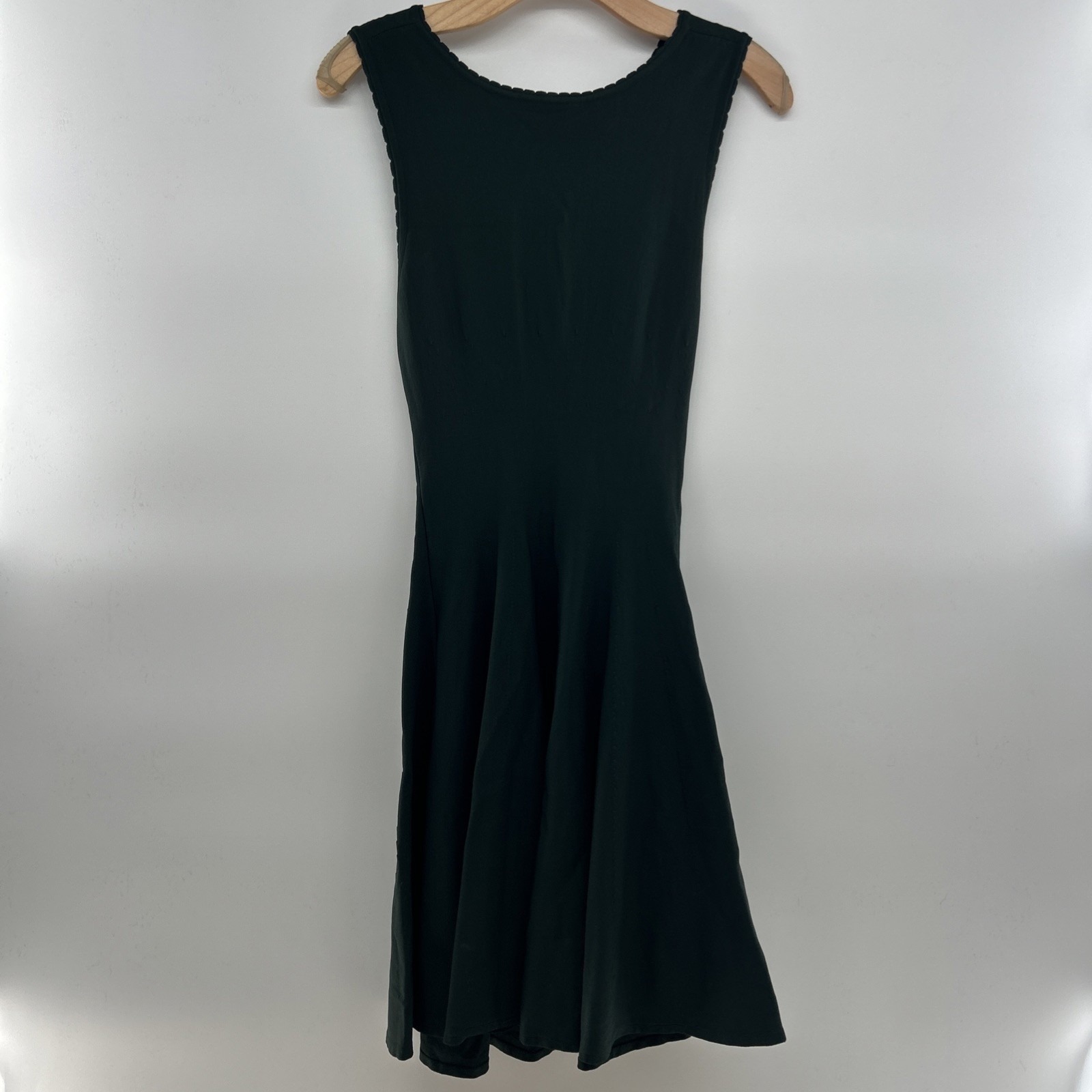 $4100 Azzedine Alaia Iconic Green Black Glacier Knit Fit & Flare Dress 36